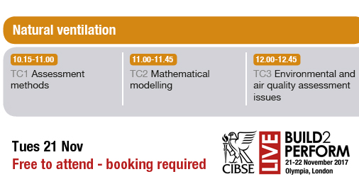 Breathing Buildings to present at the CIBSE Build2Perform Live on Assessment methods in Natural Ventilation