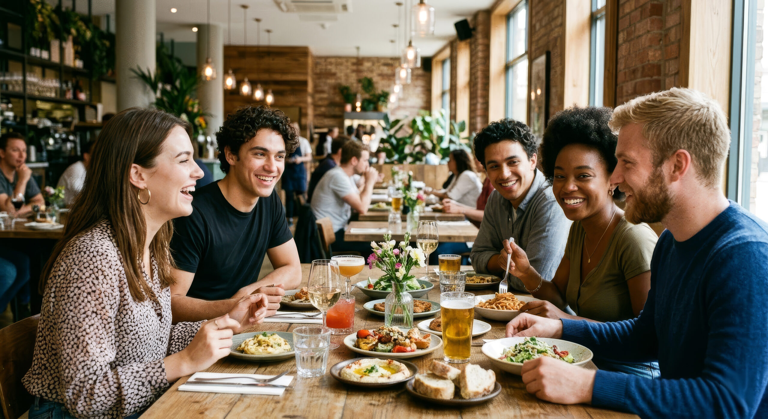 people dining in a restuarant